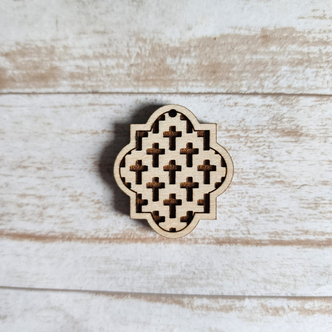 Easter Repeating Cross Pattern Bordered Drops