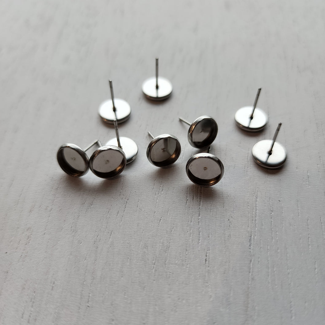 Round Stud Bezel, 8mm - STAINLESS STEEL, 304 Stainless Steel