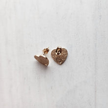 Load image into Gallery viewer, Textured Heart Stud with Post, 12mm - ROSE GOLD, Ion Plated 304 Stainless Steel
