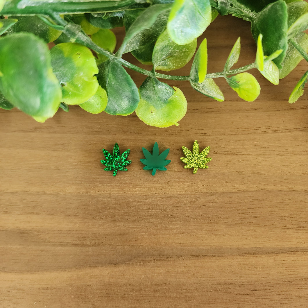 Marijuana Leaf Acrylic Studs