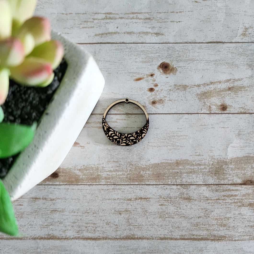 Damask Minimalist Cutout Hoop