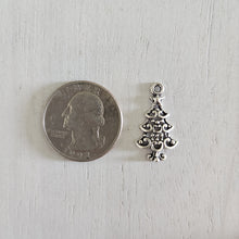 Load image into Gallery viewer, Filigree Christmas Tree Charm/Pendant - SILVER
