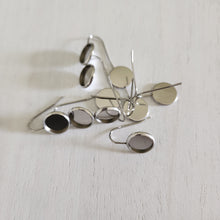 Load image into Gallery viewer, Ear Wire with Round Stud Bezel, 10mm - STAINLESS STEEL, 304 Stainless Steel
