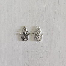 Load image into Gallery viewer, Christmas Snowman Double Sided Charm/Pendant - SILVER
