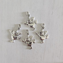 Load image into Gallery viewer, Christmas Happy Snowman Charm/Pendant - SILVER
