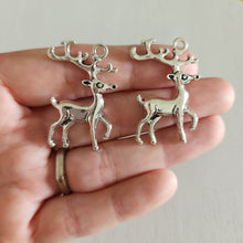 Load image into Gallery viewer, Christmas Large Reindeer Charm/Pendant - SILVER
