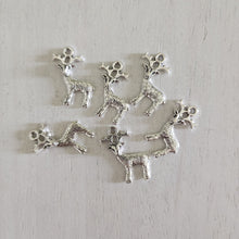 Load image into Gallery viewer, Small Reindeer Double Sided Charm/Pendant - SILVER
