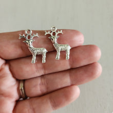 Load image into Gallery viewer, Small Reindeer Double Sided Charm/Pendant - SILVER
