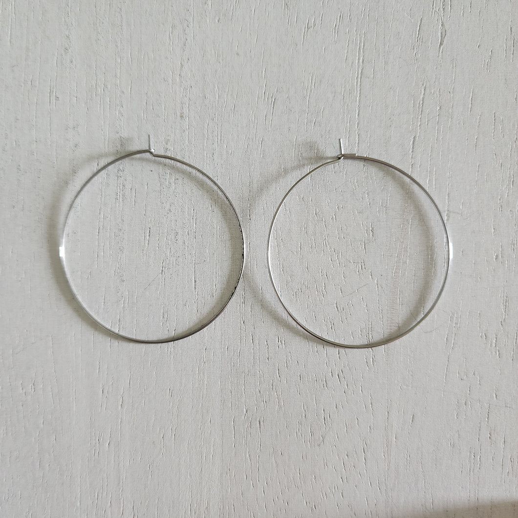 Hoop Earring Finding, 40mm - STAINLESS STEEL, 316 Stainless Steel