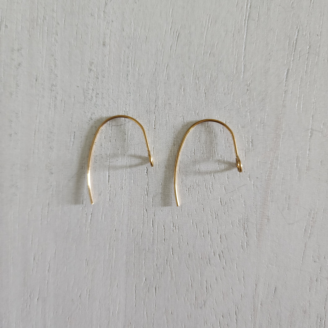 Simple Ear Wires with Front Facing Loop - GOLD, Ion Plated 304 Stainless Steel