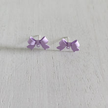 Load image into Gallery viewer, Bow Stud with Post - LAVENDER, Alloy with 925 Sterling Silver Post
