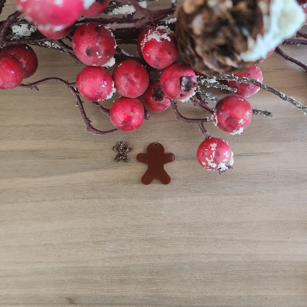 Christmas Acrylic Gingerbread Man Drops & Studs