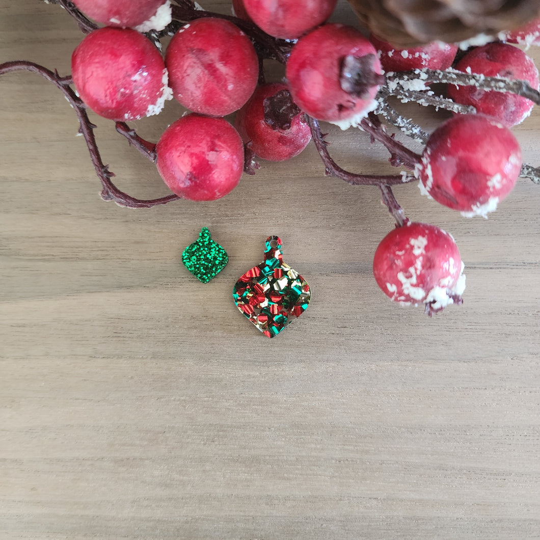 Christmas Acrylic Bauble Drops & Studs