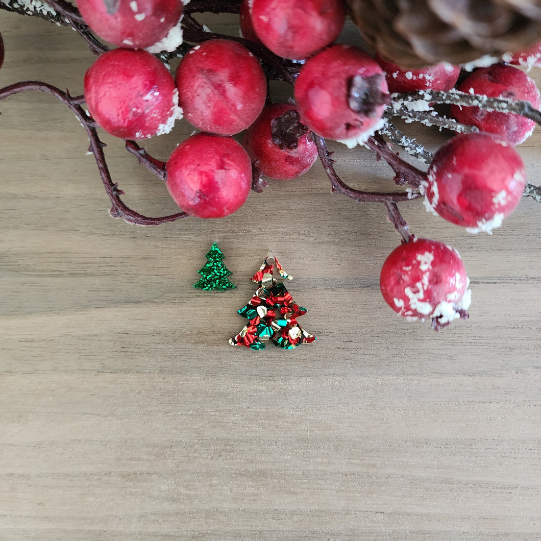 Christmas Acrylic Simple Tree Drops & Studs