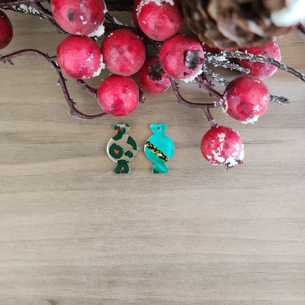 Patterned Acrylic Christmas Candy Drops