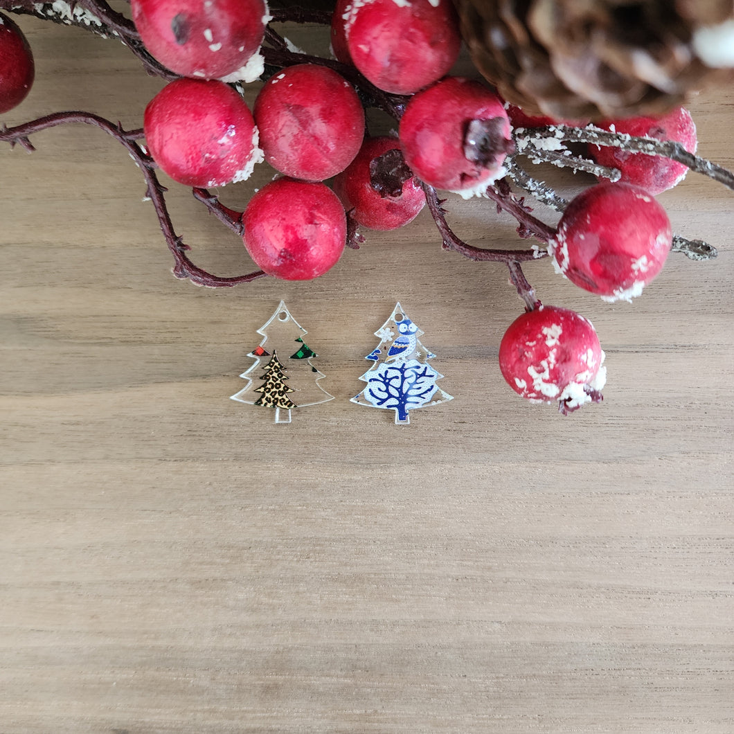 Patterned Acrylic Christmas 4 Tier Tree Drops