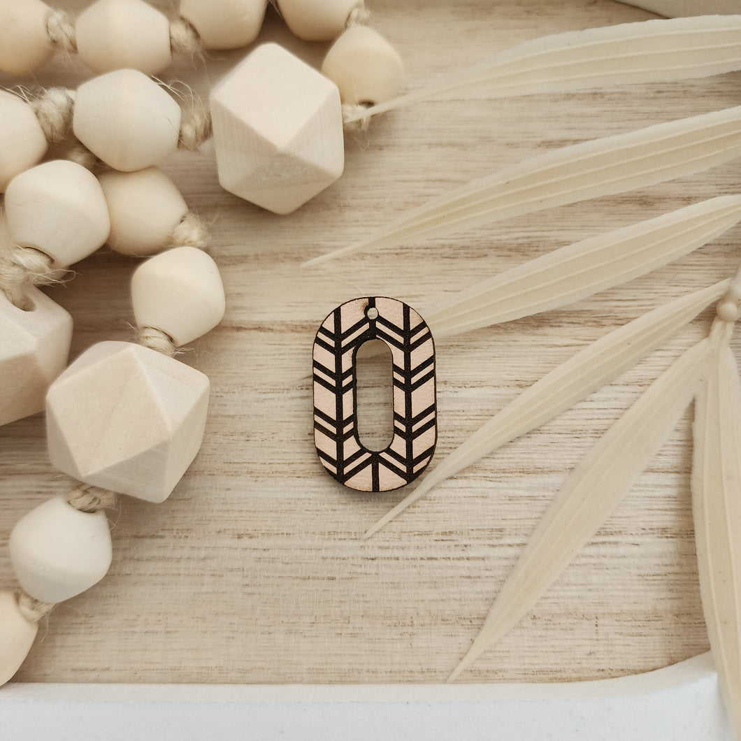 Boho Arrows Cutout Oval Drop - LEATHER