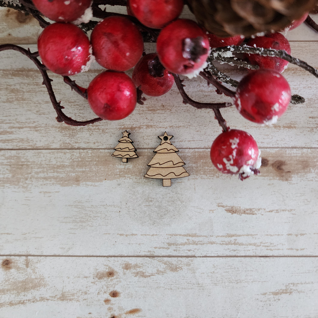 Christmas Tree with Star Stud & Drop