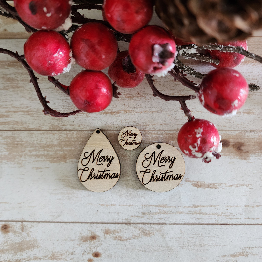 Christmas Merry Christmas Script Stud & Drops