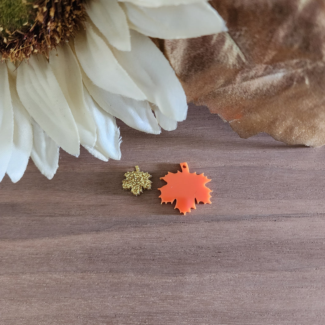 Fall Acrylic 5 Point Maple Leaf Drops & Studs