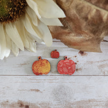 Load image into Gallery viewer, Fall Patterned Wood Pumpkin Studs &amp; Drops
