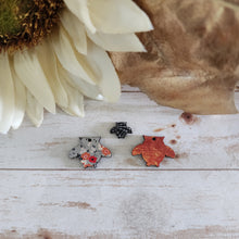 Load image into Gallery viewer, Fall Patterned Wood Owl Studs &amp; Drops
