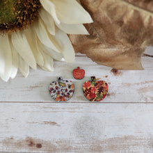 Load image into Gallery viewer, Fall Patterned Wood Apple Studs &amp; Drops
