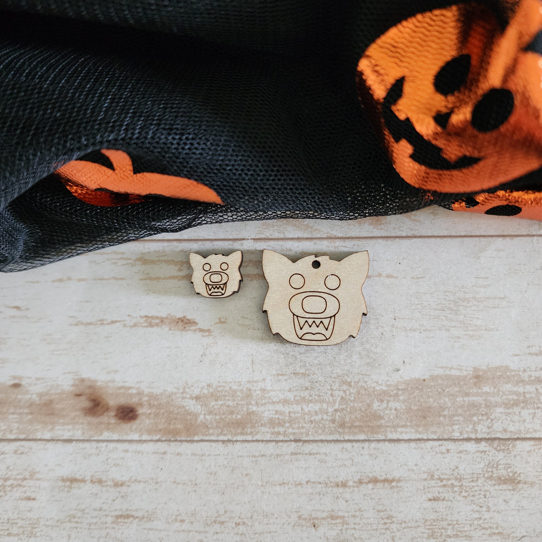 Halloween Werewolf Head Stud & Drop