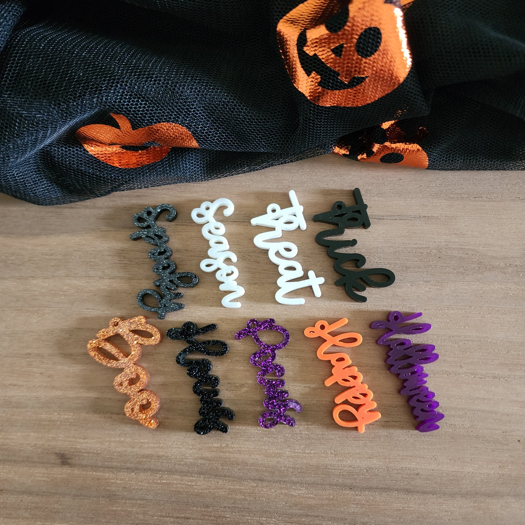 Halloween Acrylic Script Drops