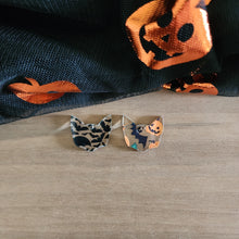 Load image into Gallery viewer, Patterned Acrylic Halloween Cat Head Drops
