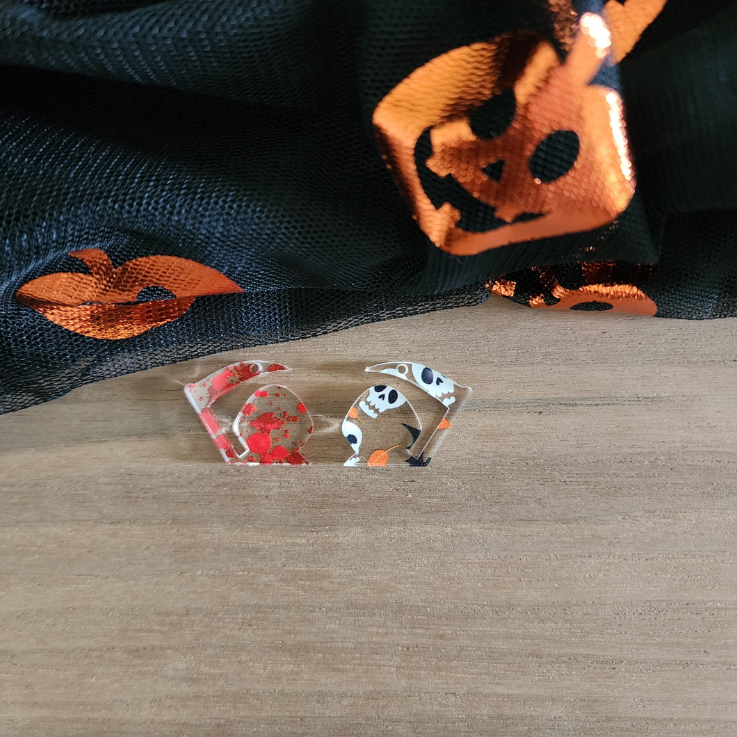 Patterned Acrylic Halloween Grim Reaper Drops