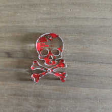 Load image into Gallery viewer, Patterned Acrylic Halloween Skull &amp; Crossbones Drops
