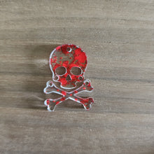 Load image into Gallery viewer, Patterned Acrylic Halloween Skull &amp; Crossbones Drops
