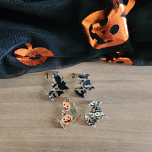 Load image into Gallery viewer, Patterned Acrylic Halloween Bat Drops
