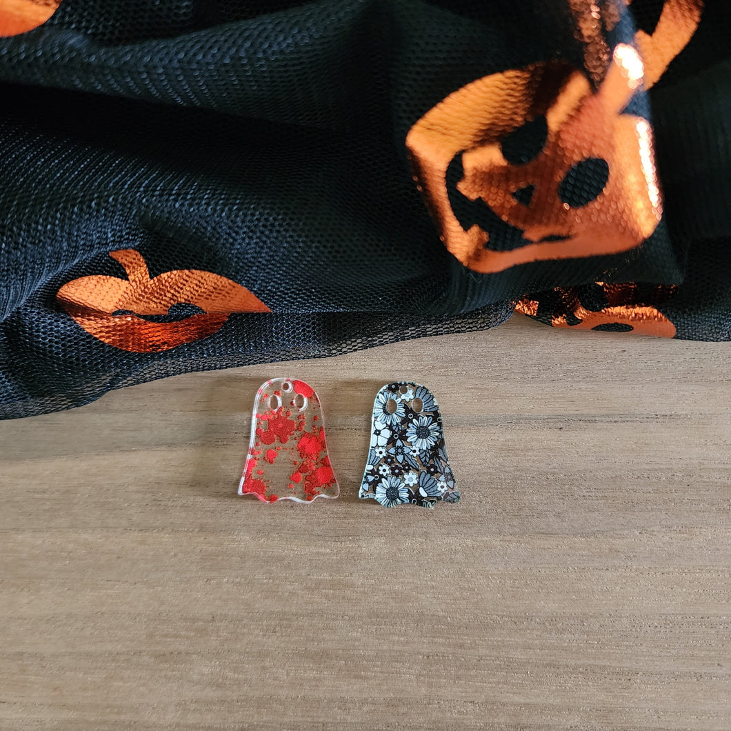 Patterned Acrylic Halloween Classic Ghost Drops