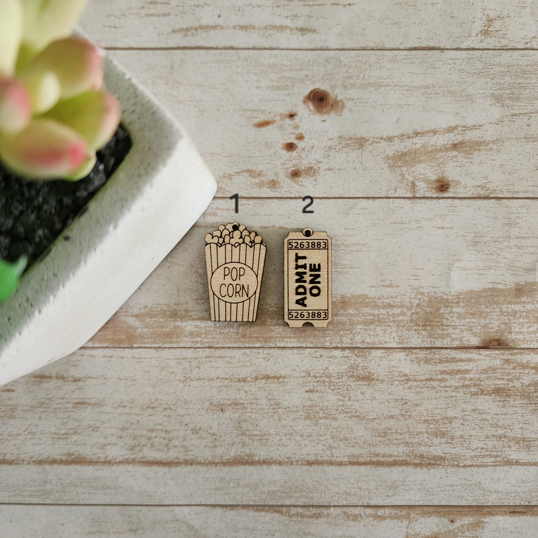 Movie Ticket & Popcorn Earrings