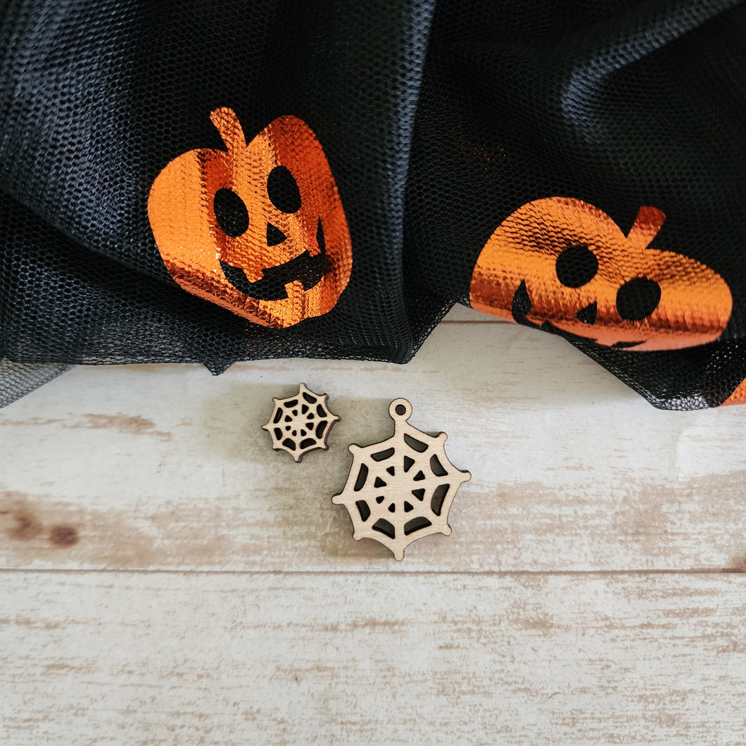 Halloween Spiral Spiderweb Stud & Drop