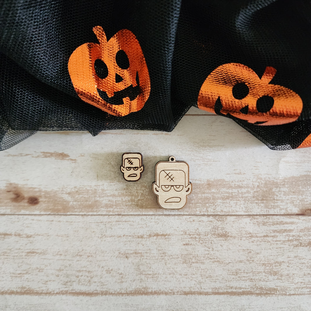 Halloween Frankenstein Head Stud & Drop