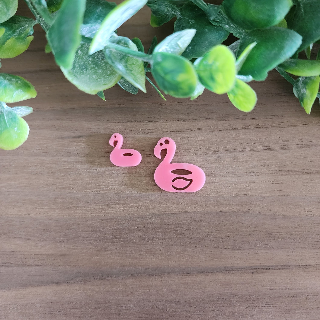 Flamingo Floatie Acrylic Stud & Drop