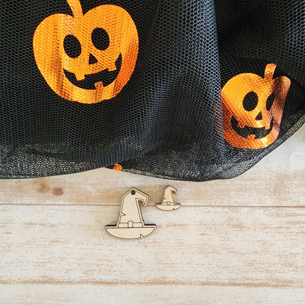 Halloween Tattered Witch Hat Stud & Drop