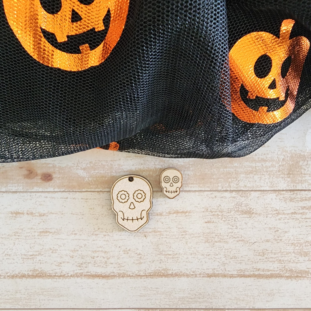 Halloween Dia de los Muertos Skull Stud & Drop