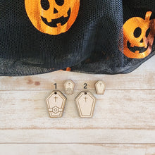 Load image into Gallery viewer, Halloween Dia de los Muertos Coffin Studs &amp; Drops
