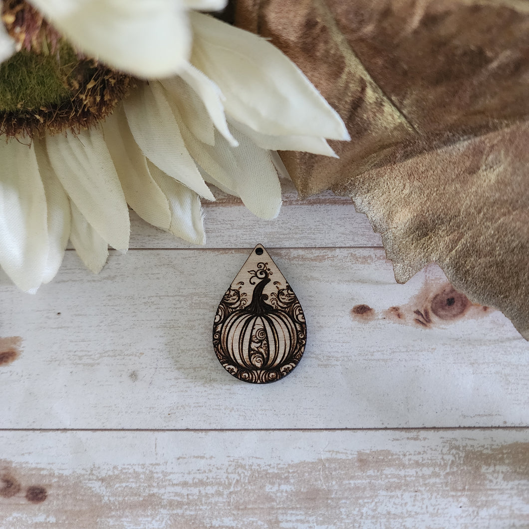 Fall Pumpkin with Vines Teardrop