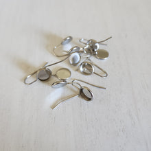 Load image into Gallery viewer, Ear Wire with Round Stud Bezel, 8mm - STAINLESS STEEL, 304 Stainless Steel
