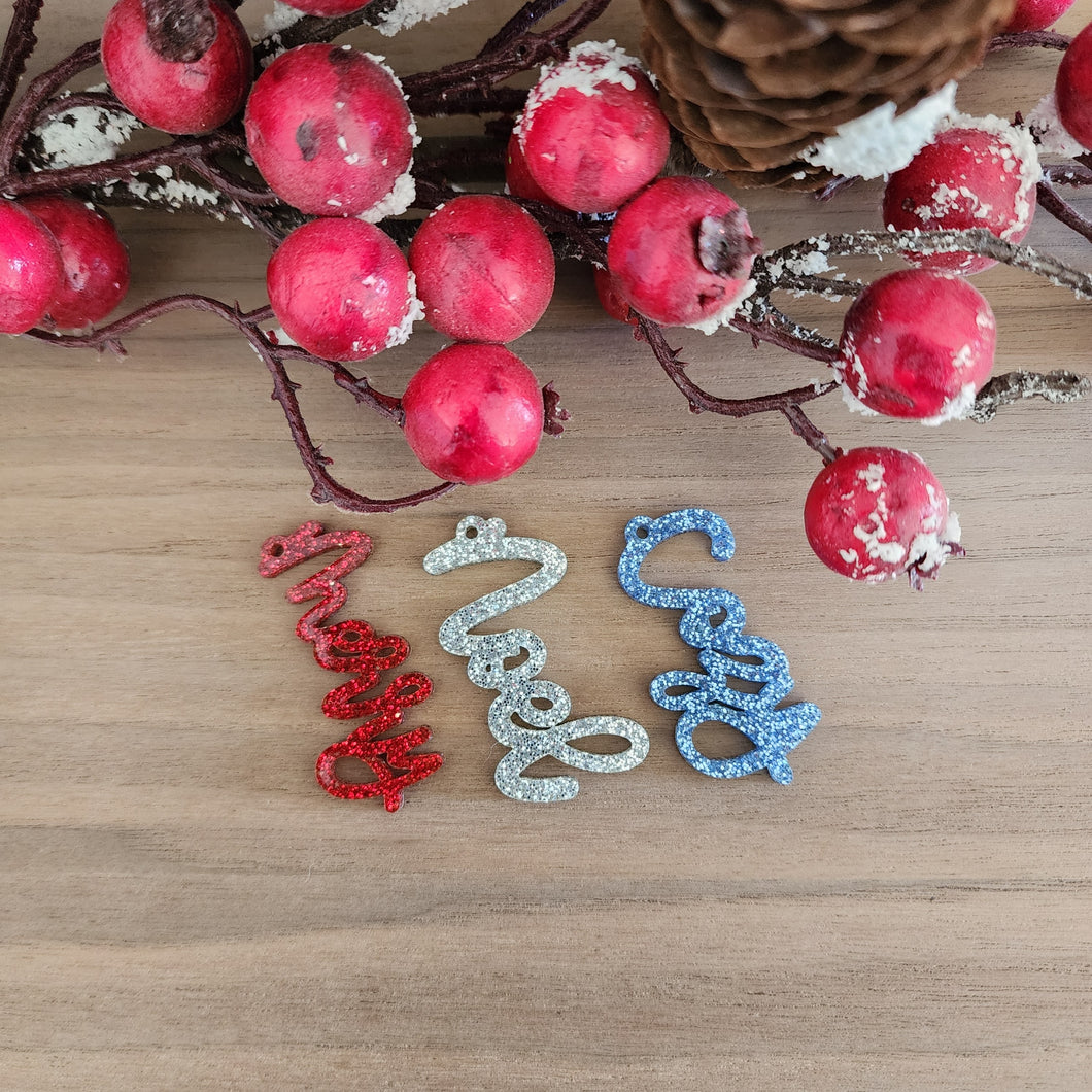 Christmas Acrylic Script Drops