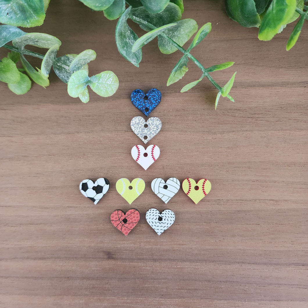 Acrylic School Spirit Triple Heart Sports Drops
