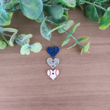 Load image into Gallery viewer, Acrylic School Spirit Triple Heart Sports Drops
