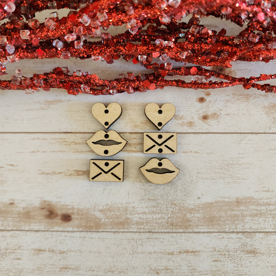 Valentine's Day Triple Heart, Envelope, & Lips Drops