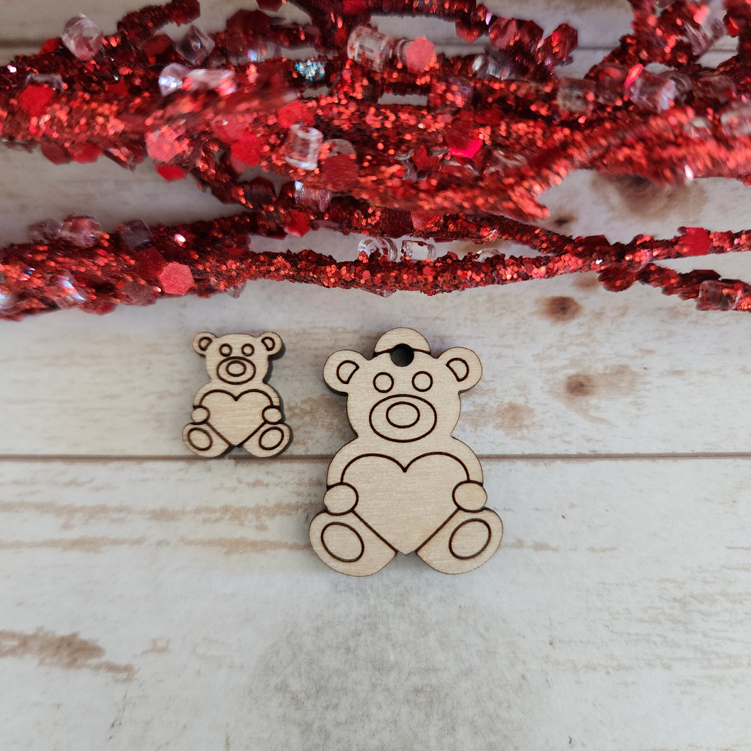 Valentine's Day Teddy Bear with Heart Stud & Drop