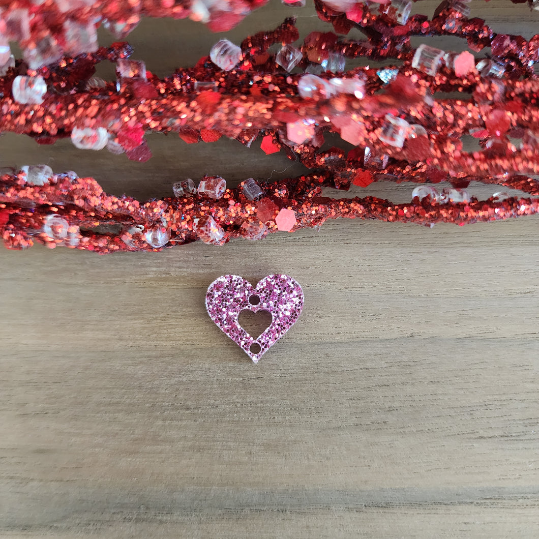 Valentine's Day Acrylic Heart with Cutout Heart Connector